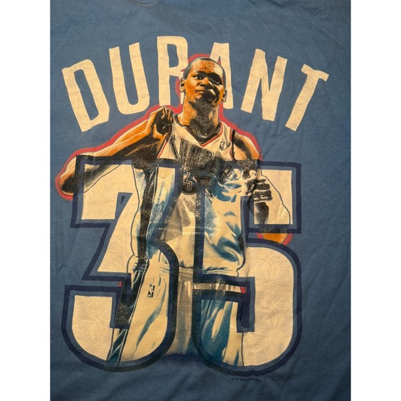 NBA Oklahoma City Thunder Kevin Durant T-Shirt Men's Size M Blue Majestic - Picture 7 of 7